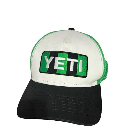 YETI Built For The Wild Trucker Hat Cap Green White Colorblock One Size - Picture 1 of 9